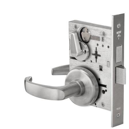 Best Grade 1 Privacy Mortise Lock, 14 Lever, H Rose, Non-Keyed, Satin Chrome Finish, Field Reversible 45H0LB14H626